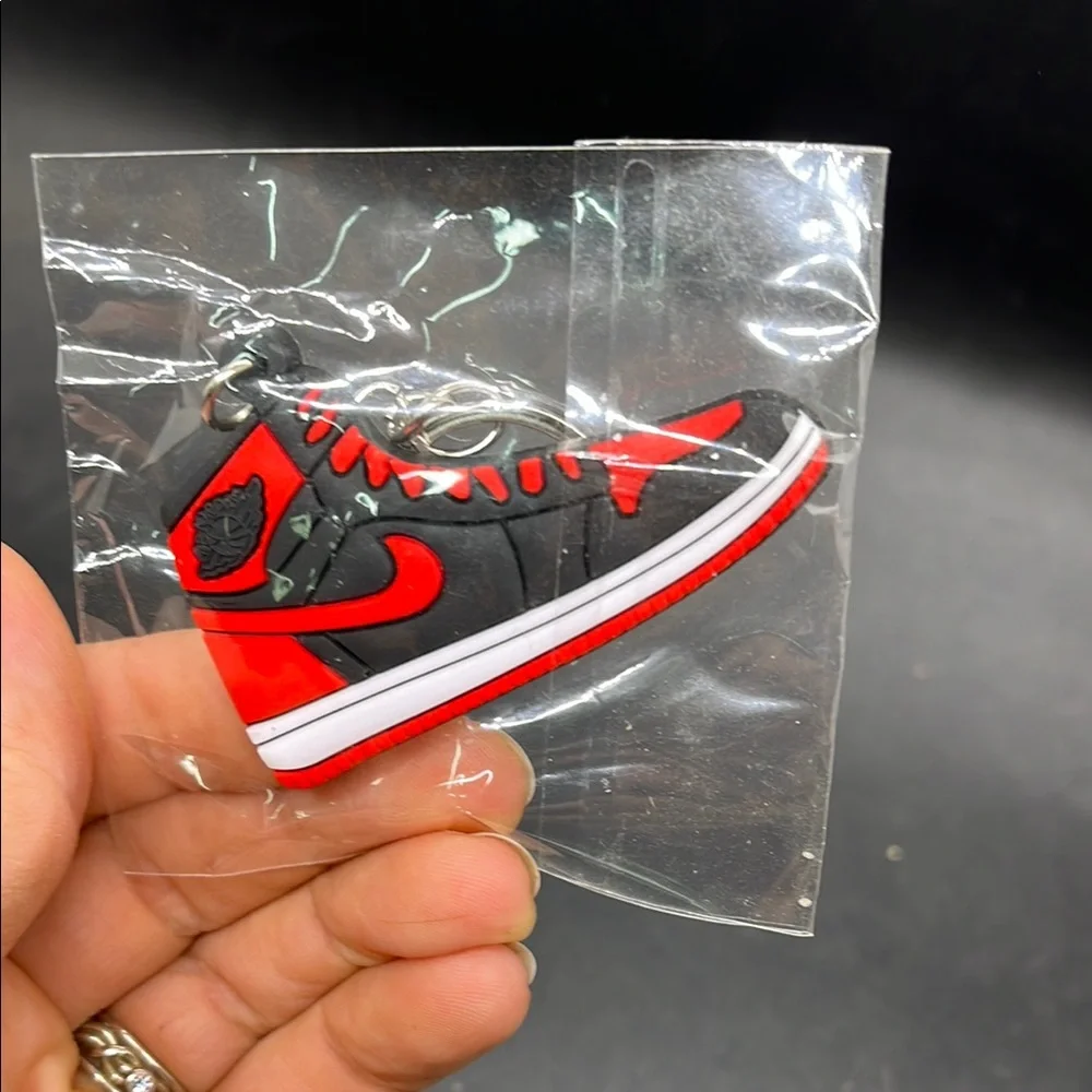 Nike AirJordans Black and Red Sneaker Shoe Keychain Charm New